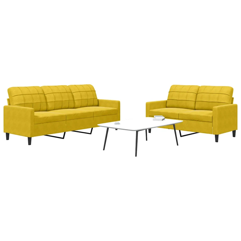 Set di Divani 2 pz con Cuscini giallo in Velluto 3278397