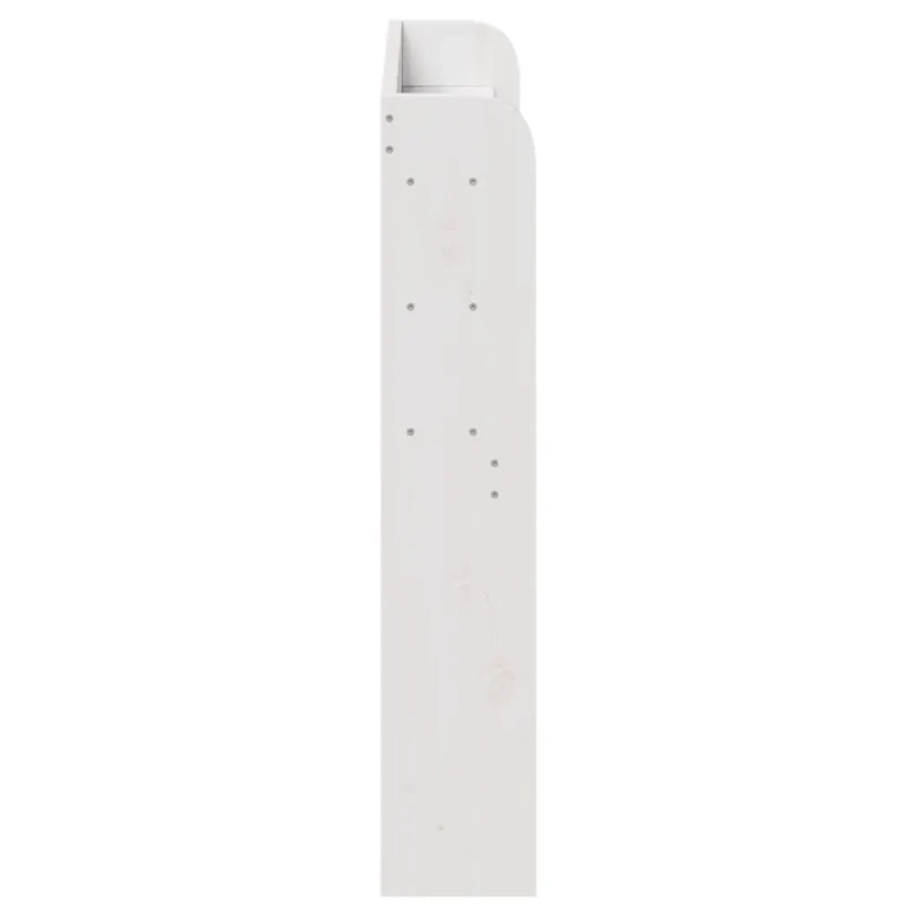 Testiera con Ripiani Bianca 100 cm in Legno Massello di Pino
