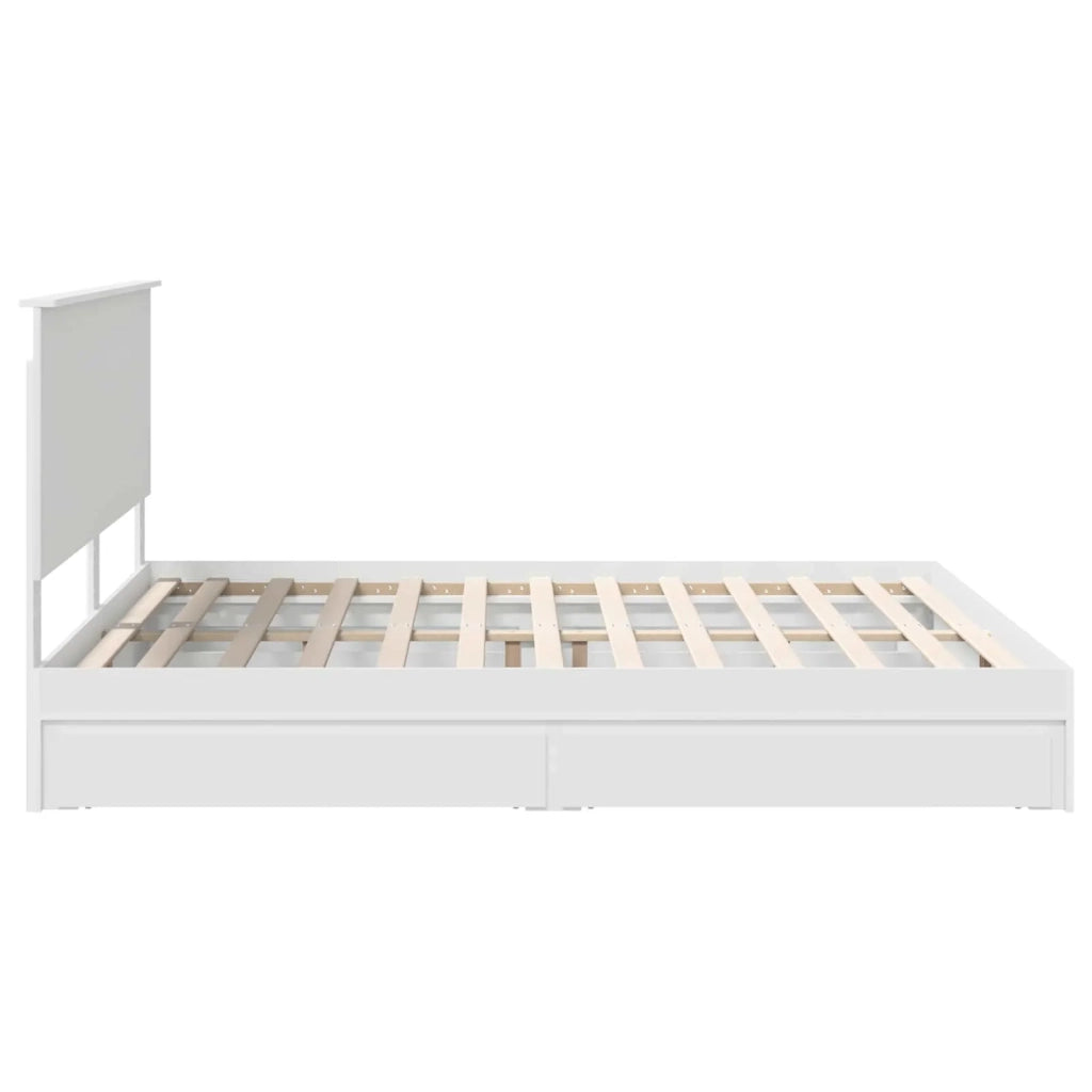 Letto con Contenitore Bianco 180 x 200 cm Legno multistrato