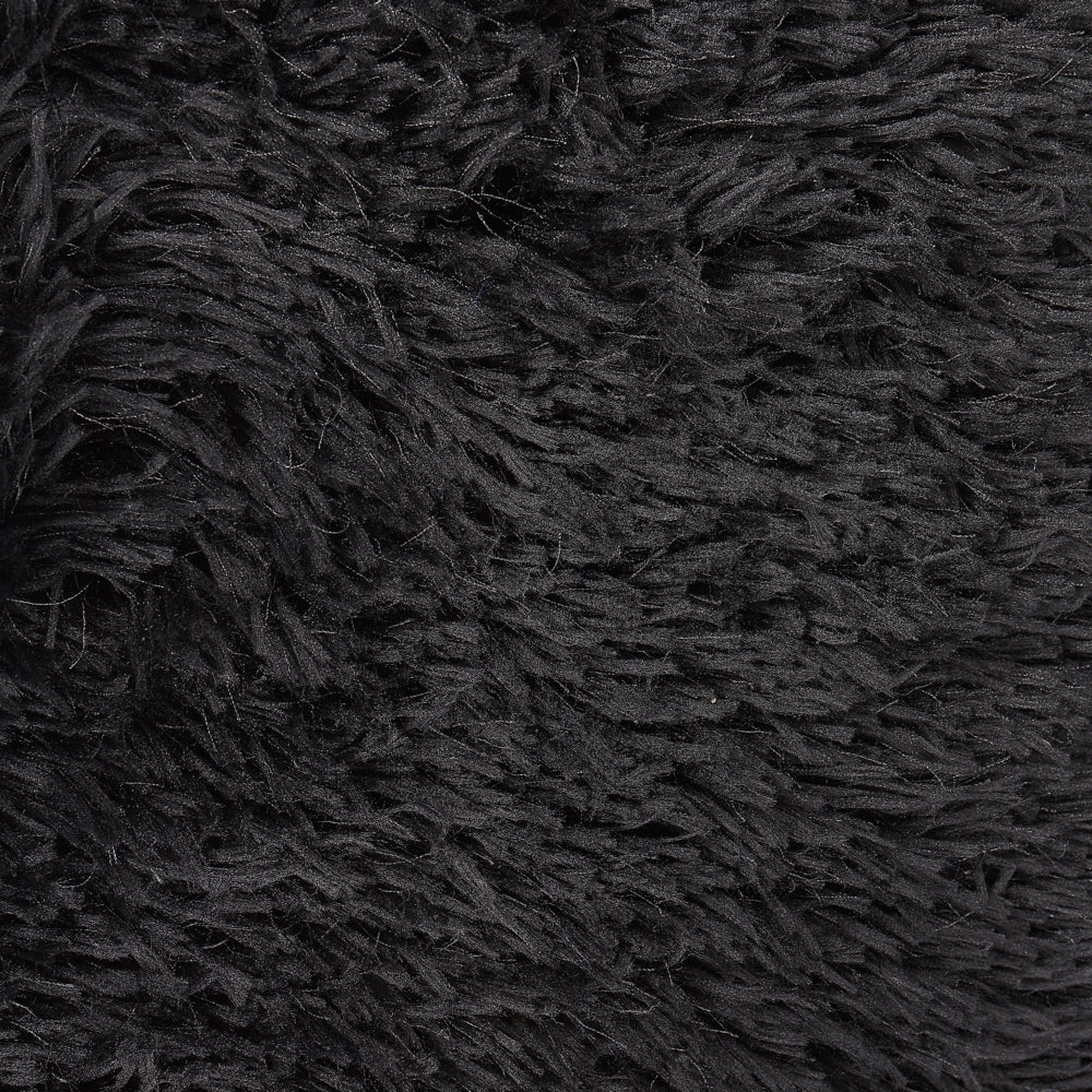 Tappeto Shaggy Tappeto a pelo lungo Solido Poliestere Nero Rettangolare 80 x 150 cm