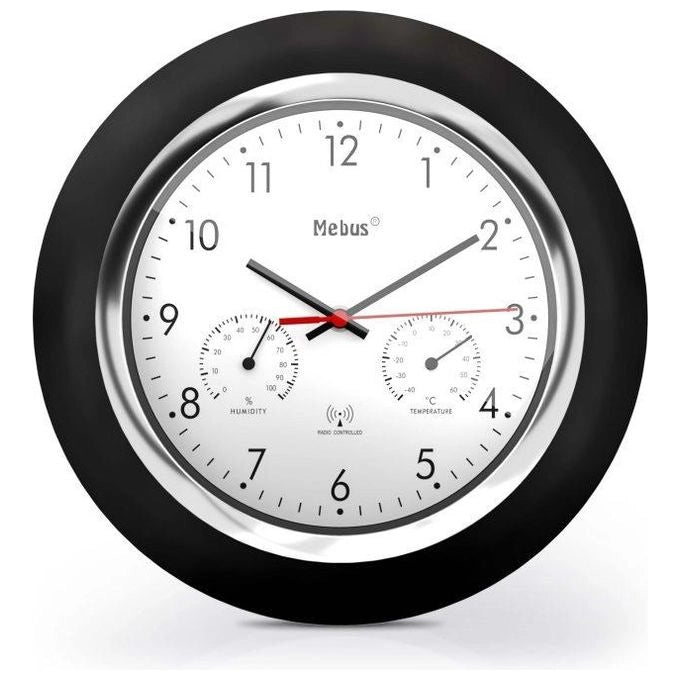 Mebus 19453 orologio da parete e da tavolo Orologio digitale Rotondo Nero, Bianco