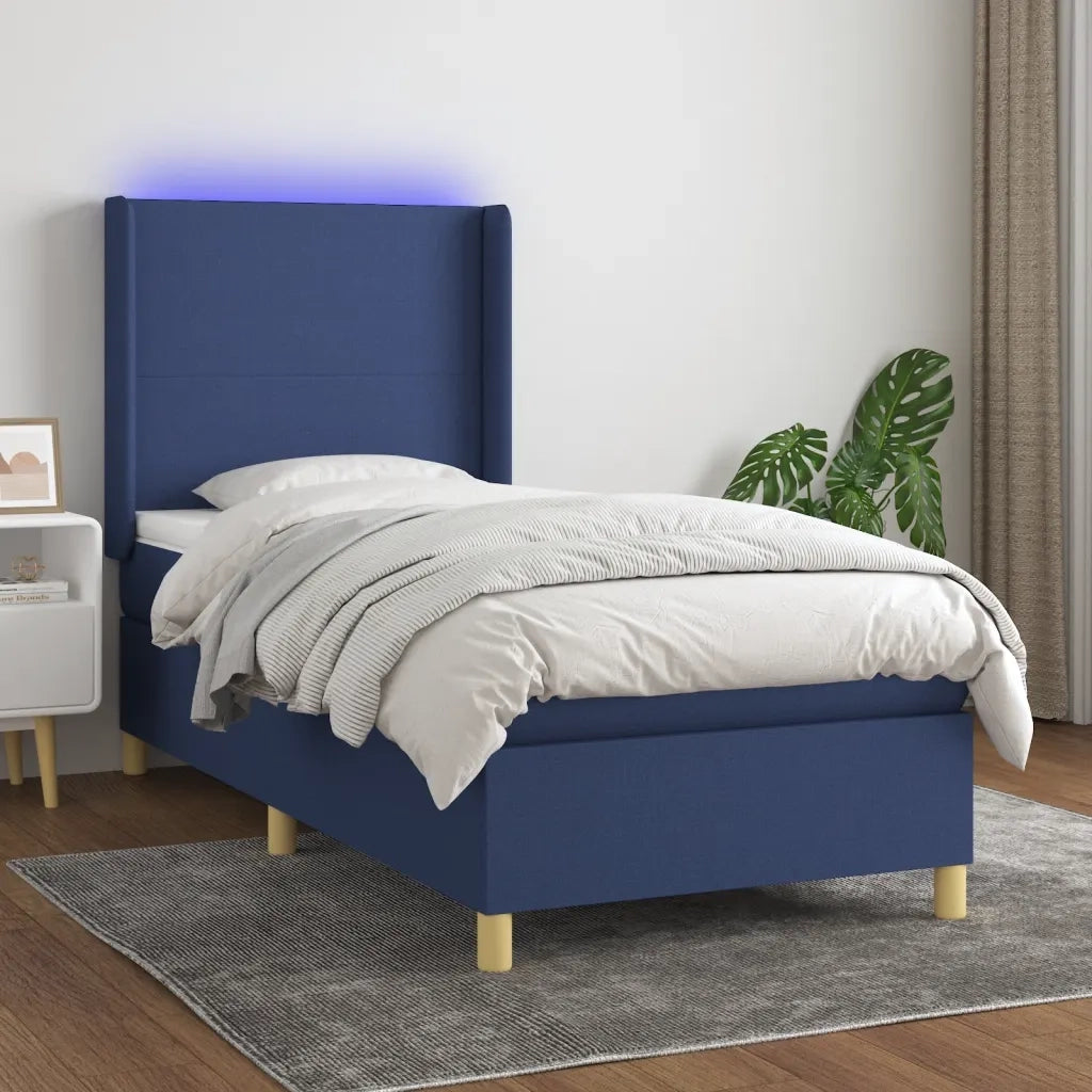 Letto a Molle con Materasso e LED Blu 80x200 cm in Tessutocod mxl 75357