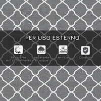 Tappeto da Esterno Reversibile 182x274 cm con Borsa per Trasporto Grigio Chiaro