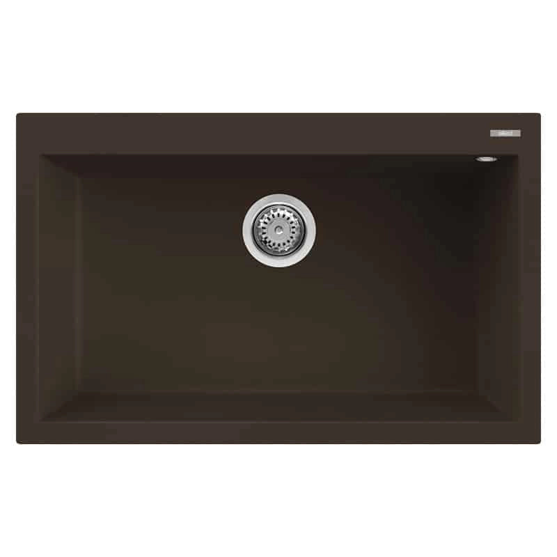 Lavello Elleci Incasso 1 vasca 79x50 Quadra 130 Granitek Espresso Marrone LGQ13078
