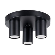 Plafoniera moderna nera rotonda Ø25 3 spot GU10 Pure Lume