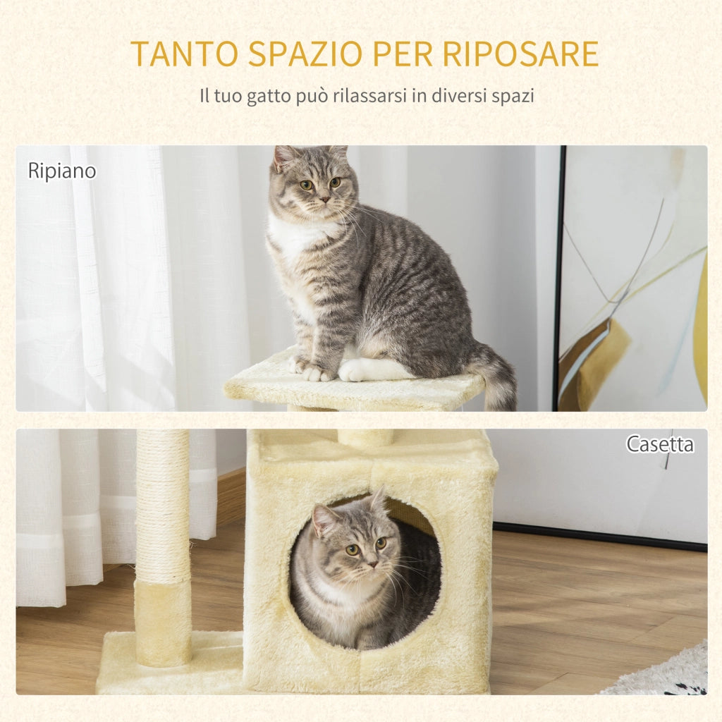 Albero Tiragraffi per Gatti con Cuccia ¨C zephmum ¨C 50x30x81.5 cm