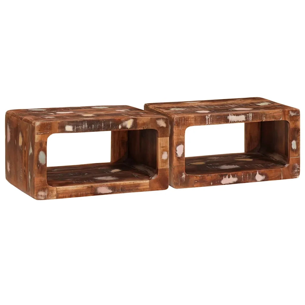 vidaXL Comodini 45 x 30 x 24 cm legno massello di riciclo
