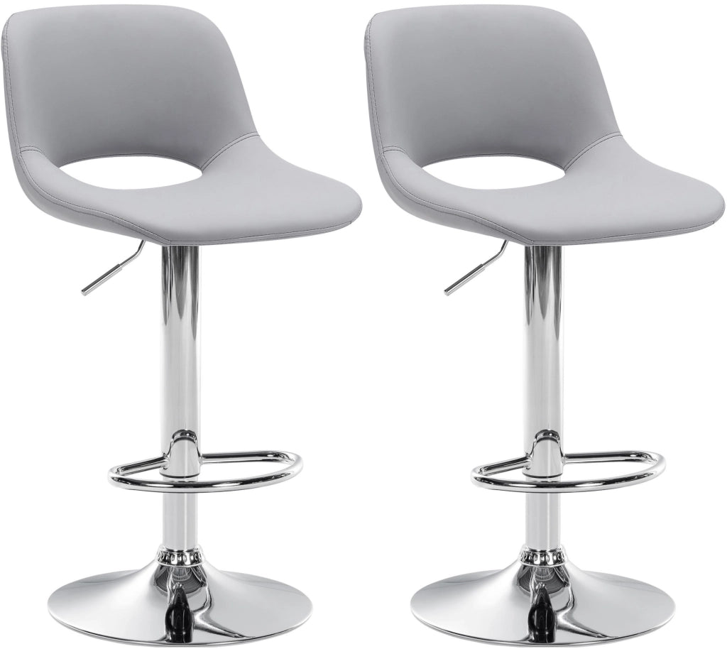 2er Set Barhocker Camden Kunstleder chrom