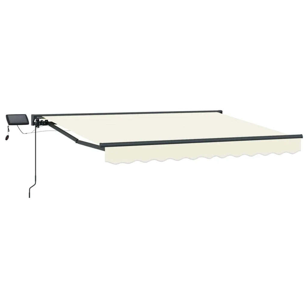 Cornice per Tenda Manuale con LED-Telaio per tendalino manuale Crema e Antracite 3,5 x 2,5 m