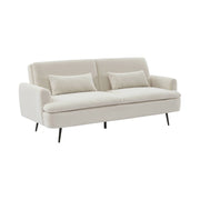 Divano letto in bouclé, 2–3 posti, crema