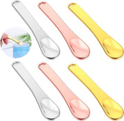Spazzola e cucchiaio di cura della pelle in metallo, utensile riciclabile per crema per il viso, bagni e idratanti in oro