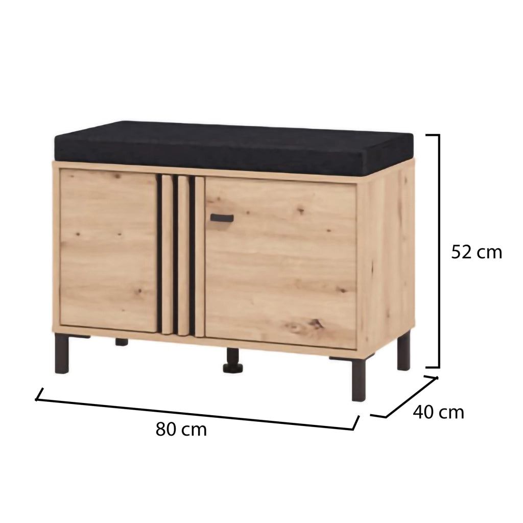 Lalom, Mobile da Ingresso un Ripiano, 80x40x52h cm Marrone Rovere Nodi