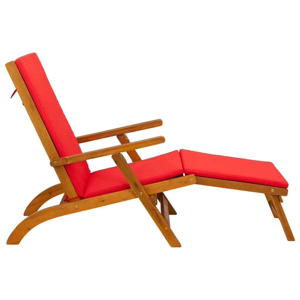 Lettino prendisole reclinabile e pieghevole 2 pcs Rosso