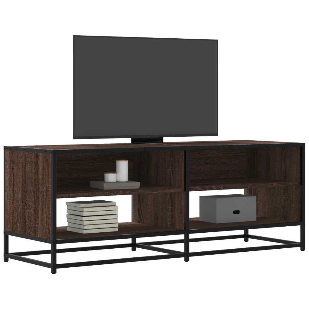 Mobile TV | Armadietto TV | Mobile Porta TV Rovere Marrone 120,5x40x46 cm Multistrato e Metallo