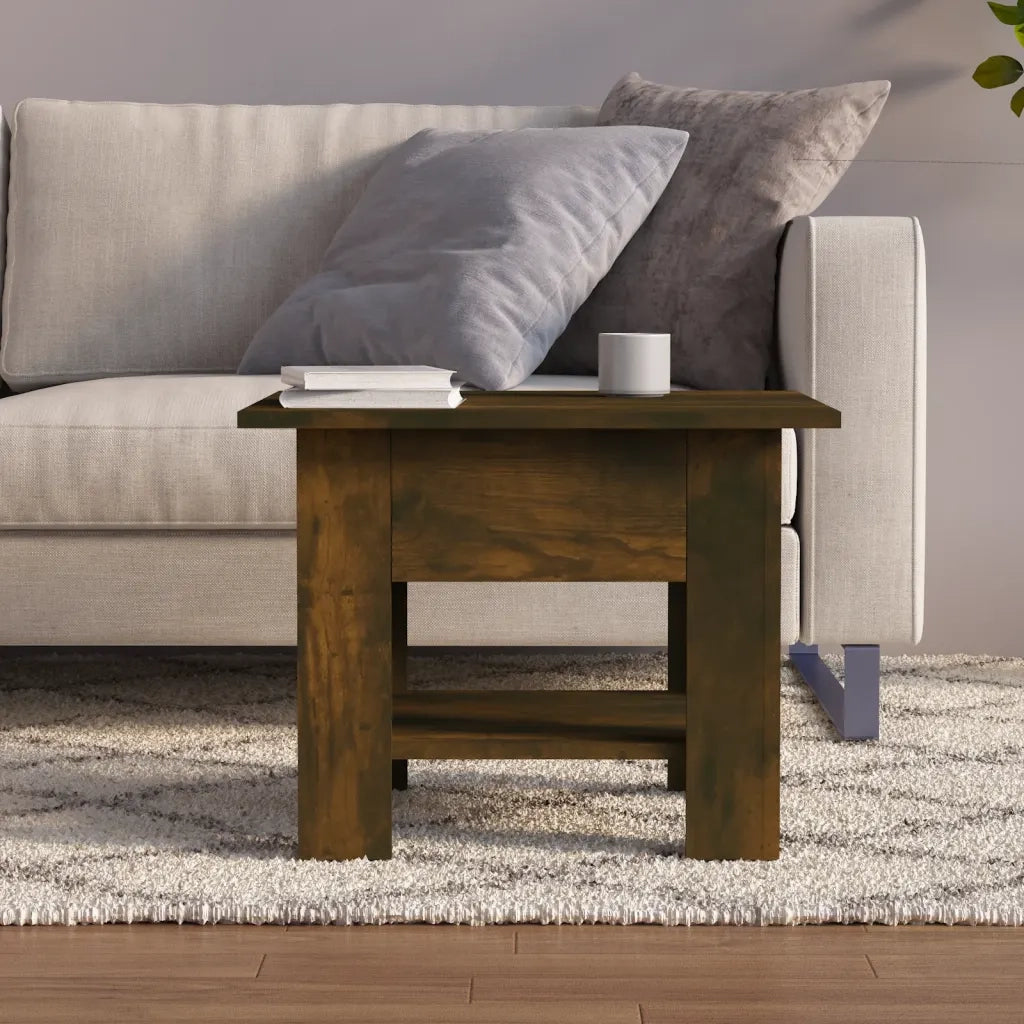 Tavolino da Salotto Rovere Fumo 55x55x42 cm in Truciolato 813077