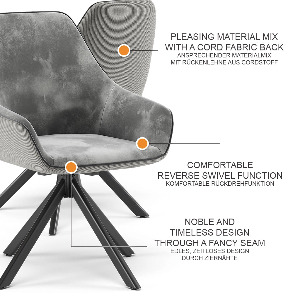 Vicco Lounge chair Grigio 60 x 89 cm