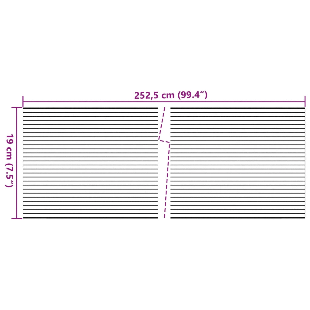 Schermi Privacy da Giardino 10 pz Grigio 252,5x19 cm PVC CFW3862269