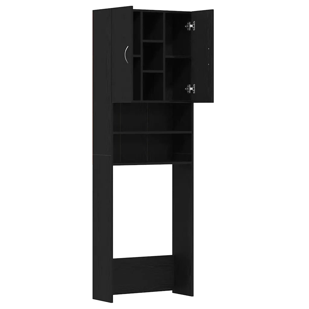 Mobile per Lavatrice Rovere Nero 64x25,5x190 cm CFW6938395