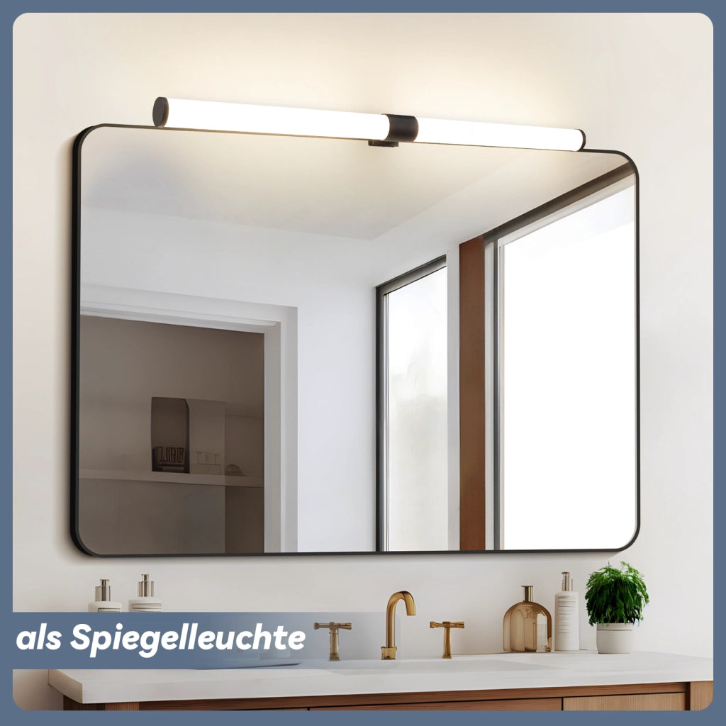 ZMH Lampada da Bagno LED sopra Specchio 8W 60 cm Nera IP44 Luce Neutra Moderna per Armadio da Cantina Cucina