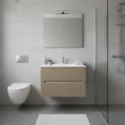 Composizione mobile bagno sospeso con cassetti cm 70 cannettato mod. STICK - Tortora Opaco