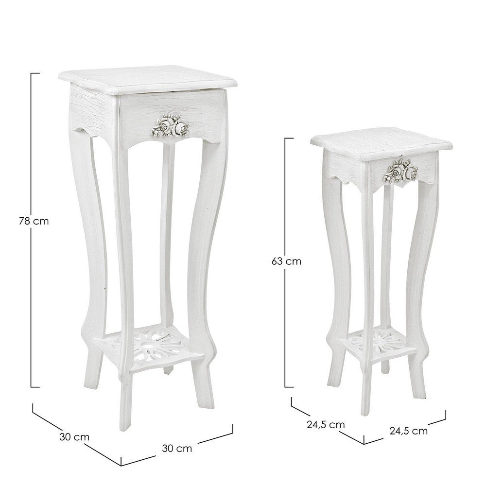 Porta Lampada Legno Bianco Rustico da Interno - BLAINE