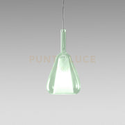 OFELIA S/11 - VETRO VERDE-TRASPARENTE E PORTALAMPADA BIANCO 1 LUCE ATTACCO E27 CAVO TRASPARENTE SENZA BASE DI ATTACCO D.20CM H.38,2CM
