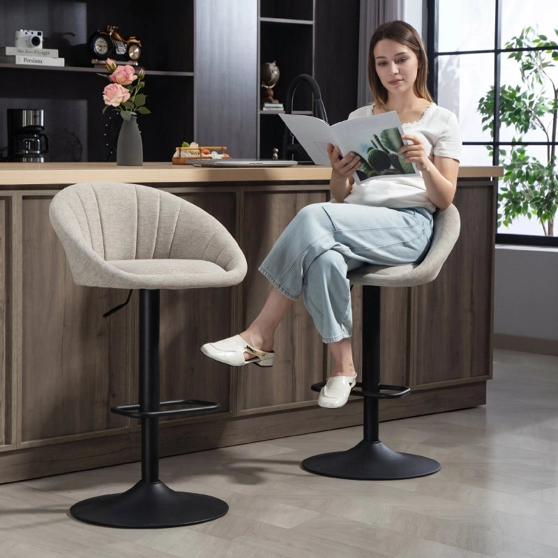 SGABELLI ALTI Set da 2 pezzi girevoli regolabili 62-82 cm beige