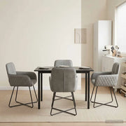 Sedie da pranzo 4 pcs Velluto (V) Grigio Chiaro 3428209