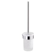 PORTA SCOPINO WC DA PARETE IN OTTONE CROMATO E VETRO MODELLO PIRENEI - DIM. CM (LXPXH): 8,5X10,9X36,5 - CROMATO  - GDY