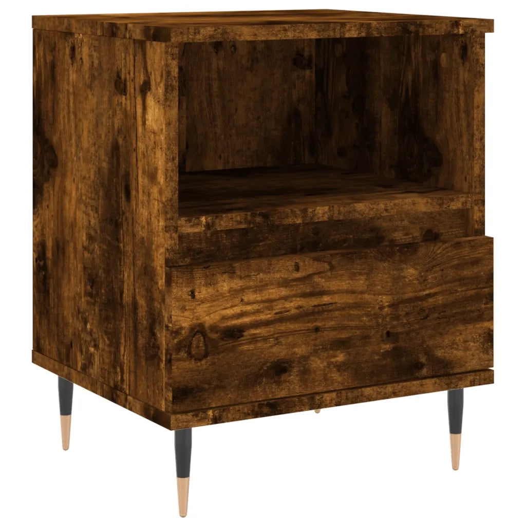 Comodino Rovere Fumo 40x35x50 cm in Legno Multistratocod mxl 126442
