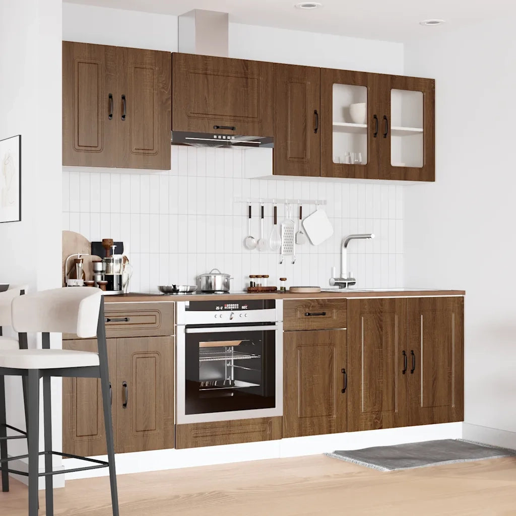 Set Mobili da Cucina 8 pz Kalmar Rovere Marrone in Truciolato 3314828