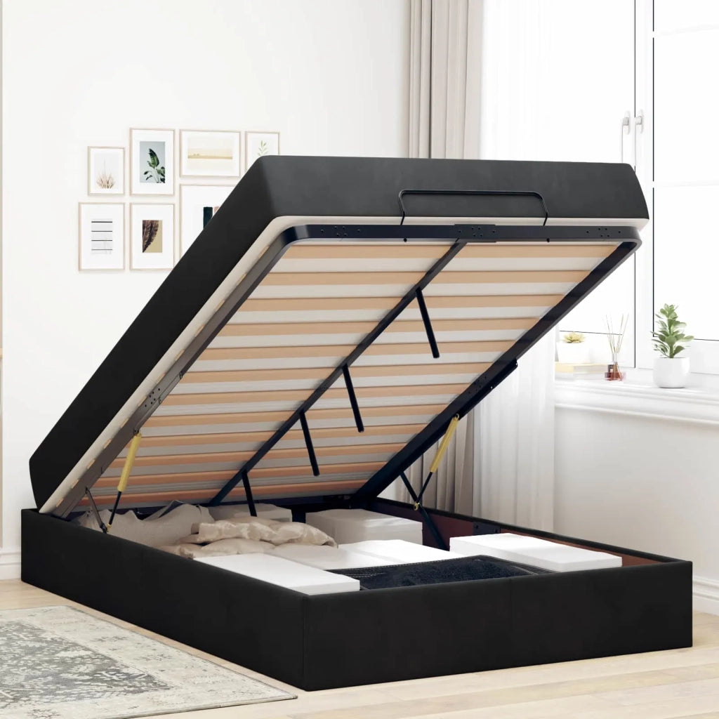 Struttura letto con materasso 2 pcs Nero Velluto