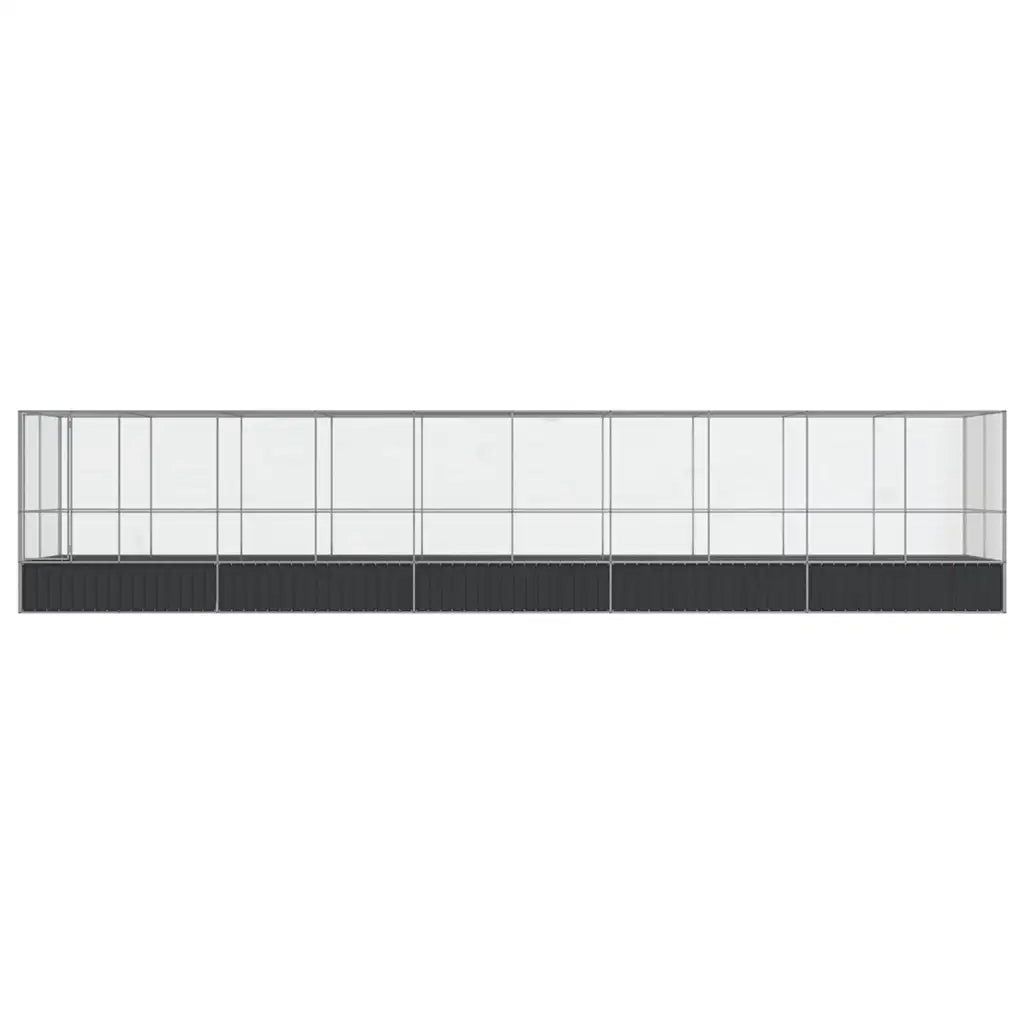 Voliera con Estensione Argento 1039x207x212 cm in Acciaio