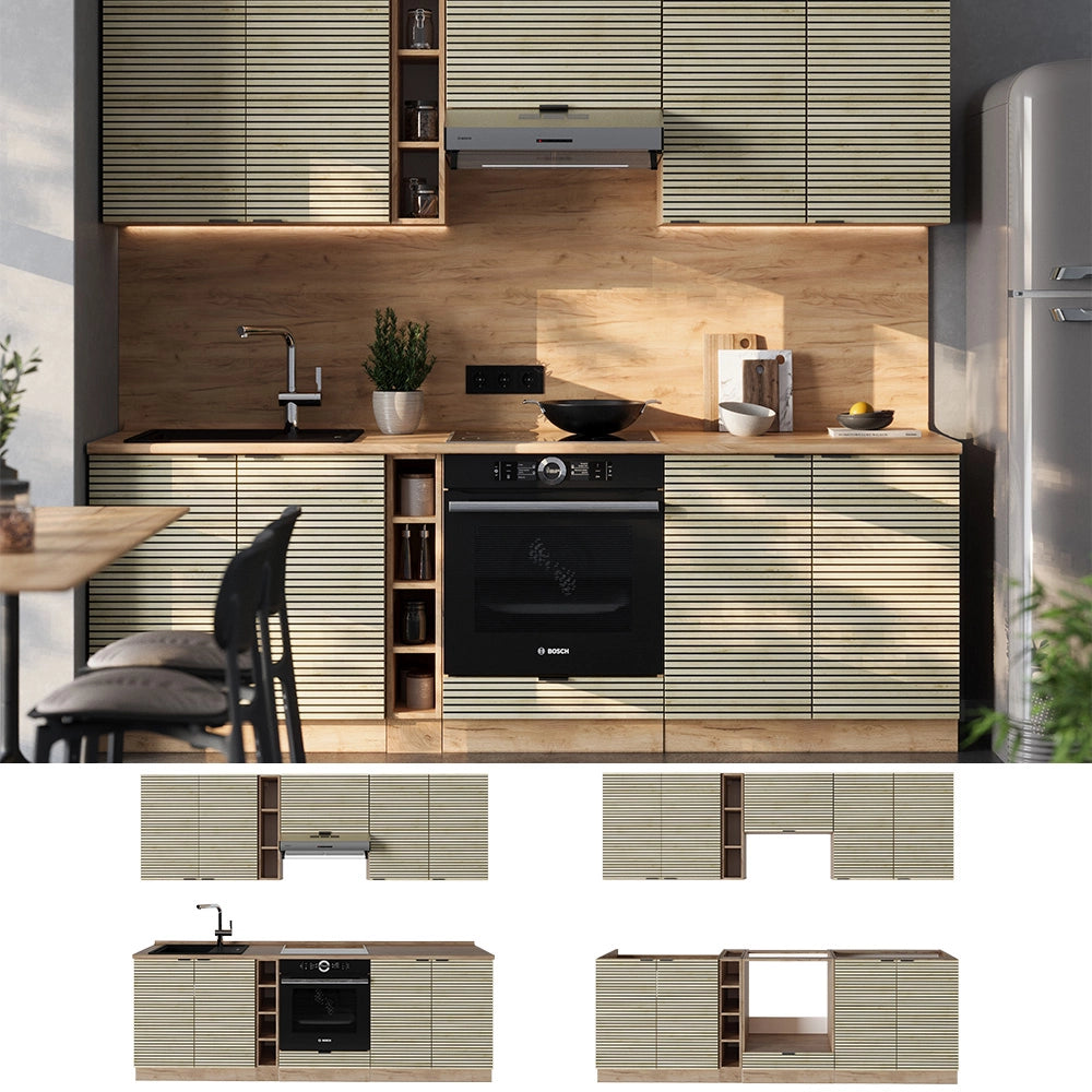 Vicco Cucina componibile Pannello in rovere/rovere goldkraft 235 cm , PL Antracite