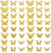 Decorazione per Parete 3D - Vele Farfalle - 48 Pezzi - Adesivi per Parete Semplici da Applicare - Idonei per Soggiorno, Camera da Bambini e Soggiorno - Faccia Anteriore in Papier Leggero e Impermeabile