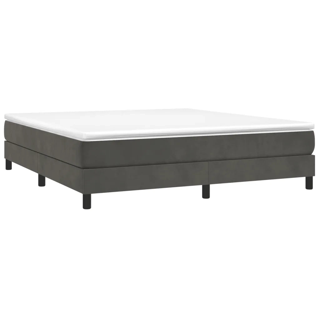 Struttura Letto a Rete a Molle-Giroletto Grigio Scuro 160x200 cm Velluto 905576