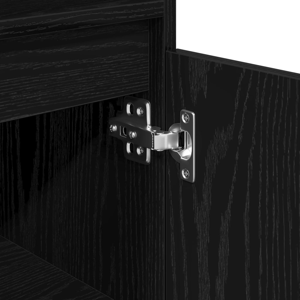 Mobile da bagno  Nero Rovere 30x30x100 cm Legno ingegnerizzato