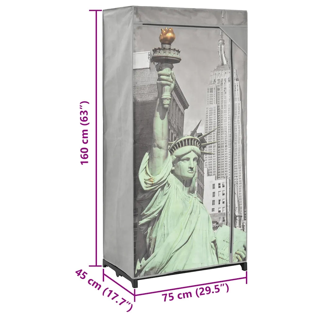 Armadio New York 75x45x160 cm in Tessuto cod mxl 67230