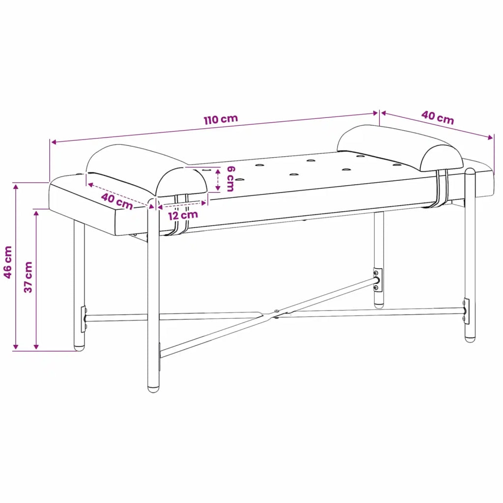 Panchina con bottoni e cuscini Blu 110 x 40 x 46 cm Velluto 42038394