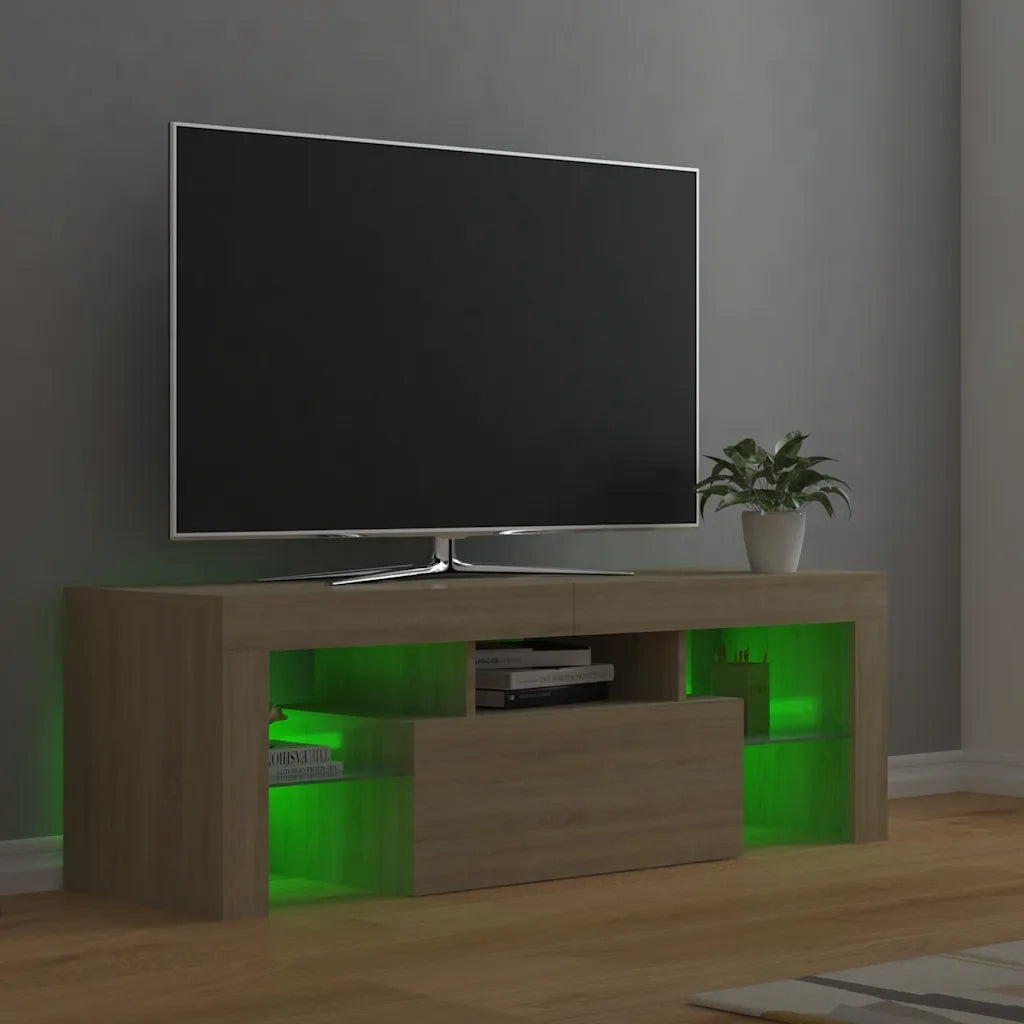 Mobile TV | Armadietto TV | Mobile Porta TV con Luci LED Rovere Sonoma 120x35x40 cm