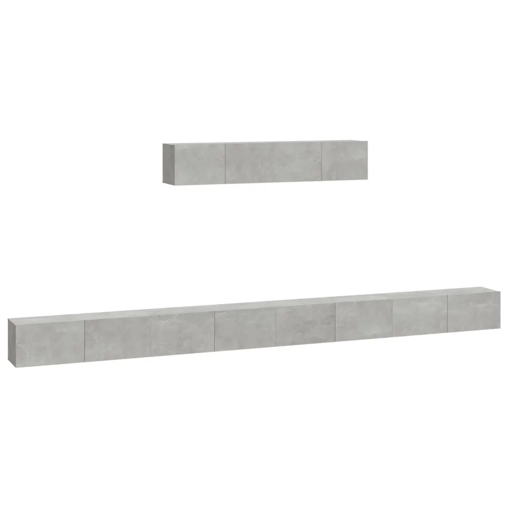 Set di Mobili Porta TV 6 pz Grigio Cemento in Legno Multistrato cod mxl 69351