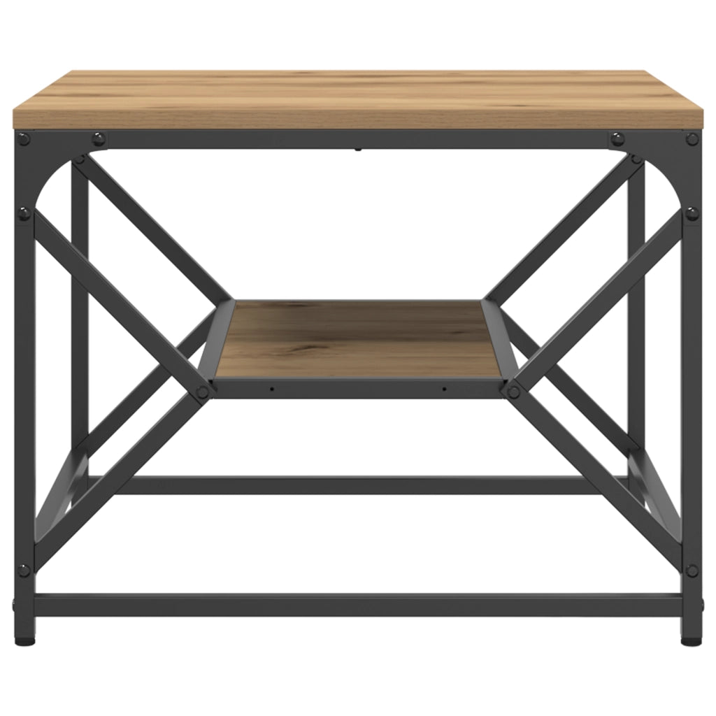 Tavolino da caffÃ¨  con piano in rovere artigianale 51x50x40 cm in legno ingegnerizzato