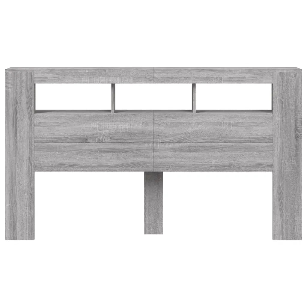 Testiera LED-Testata con LED-Testiera Decorativa Grigio Sonoma 180x18,5x103,5 cm Legno Multistrato