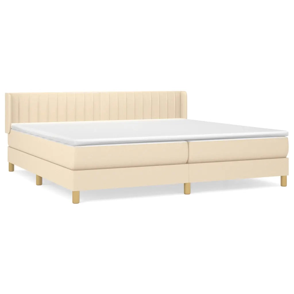 Giroletto a Molle con Materasso Crema 200x200 cm in Tessuto 3130462