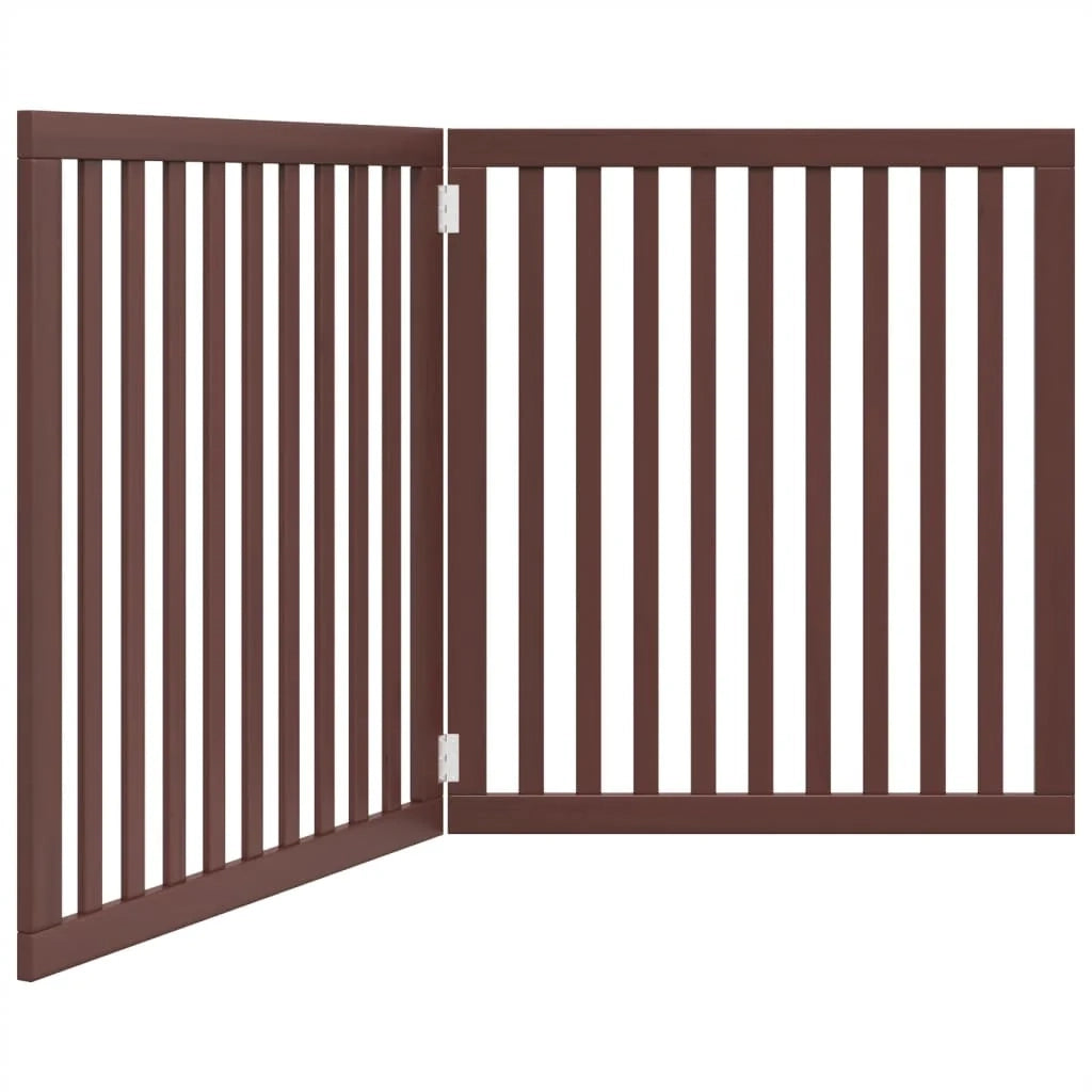Cancelletto di sicurezza pieghevole per cani 2 pannelli 160 cm legno di pioppo marrone 02_0023043