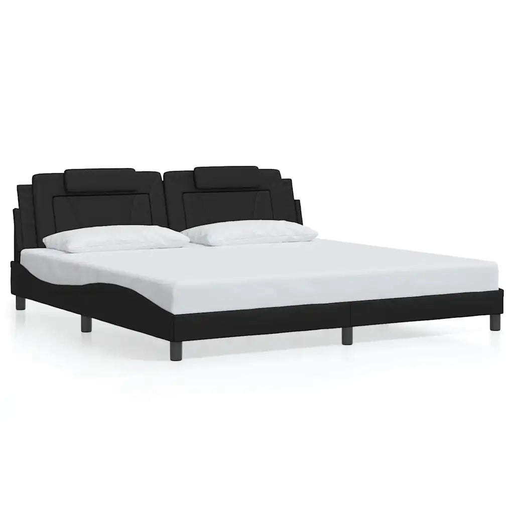 Giroletto Viana senza Materasso Nero 200x200 cm in Similpelle 3208117