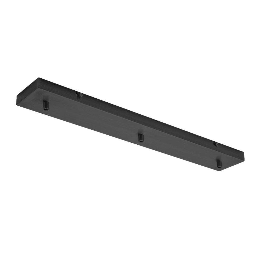 Rosone rettangolare in metallo Alice nero IP20 per lampade a sospensione - Base da soffitto moderna, attacco centrale, facile installazione