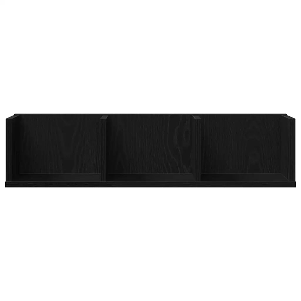 Scaffale da parete con lo scaffale Rovere Nero 75 x 18 x 18 cm 862461
