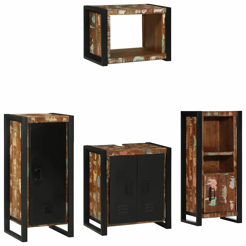 Set di mobili per il bagno 4 pcs Legno Recuperato Massello 3305667