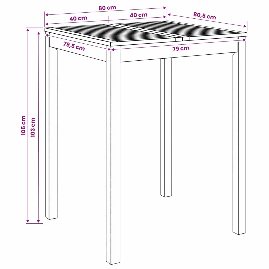 Tavolo Bar da Giardino Bianco 80 x 80,5 x 105 cm 901720